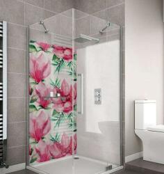 Wallplex fürdőszobai dekorpanel Egzotikus virágok akvarell 120 x 200 cm