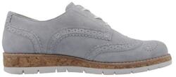 Gabor Női Félcipő - Elegáns Oxford és Brogue stílusú bőr utcai cipő - méret 39 - Szürke (Light Grey), matt természetes bőr, fűzős, kényelmes lapos talp
