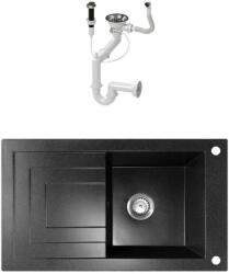 NERO Cortina - Gránit Mosogató - 78x46 cm - Fekete
