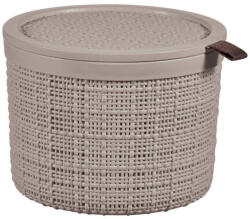 Keter Jute 2L Kerek Tárolódoboz - Taupe, Újrahasznosított Műanyag (3253924873244)