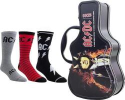AC/DC Socks 3 Pack In Guitar Tin One Size Zokni (ACF370-068-O-M)