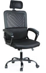 Bemada Ergonomikus irodai szék fejtámlával és fix karfákkal, fekete, 48 x 75 / 48 x 50 cm