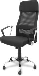 Quasar & Co Irodai szék, Quasar & Co. ®, Alpha modell, ergonomikus, állítható magasságú, 5 forgatható kerék, magas háttámla, deréktámasz, állítható háttámla, króm talp, háló/szövet, fekete