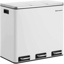SONGMICS Sonhomics 3 Rekeszes Pedálos Szemetválasztó - 54L - Fehér (LTB54WT)