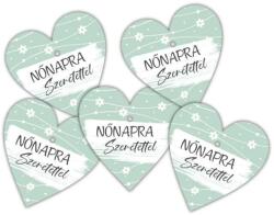 Nyomtatott fa tábla - Nőnapra - menta 4cm 1db