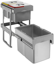 EKOTECH - Beépíthető hulladékgyűjtő TANDEM SHORT 40 - 1x34 liter + 2x12 liter - pepita