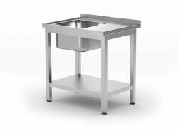 Hendi Mosogatóasztal polccal - csavarozott, mélység: 600 mm, HENDI, Profi Line, Bal oldal, 800x600x(H)850mm (812495)