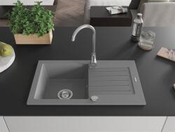 Mexen Pablo konyhai mosogató gránit 1 medence+csepegtetö+ pop up szifon 75, 2 x 43, 6 cm, szürke - 6510751010-71 1 medencés (5907709194427)