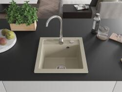 Mexen Vito konyhai mosogató gránit 1 medence+ pop up szifon 520 x 490 mm, beige - 6503521000-69 1 medencés (5907709193857)