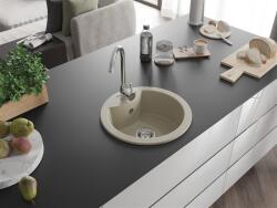 Mexen Diego konyhai mosogató gránit 1 körmedence+ pop up szifon 488 x 480 mm, beige - 6512481000-69 Kör medencés (5907709194571)