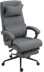  Ergonomikus irodai szék, PVC, Vinsetto, Állítható magasságú, Fejtámla, Deréktámasz, Lábtámasz, Szürke