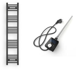Nero Italia Törölközőszárító radiátor elektromos fűtőpatronnal 30 x 150 cm - Nero Italia AF-13-400W (fekete)