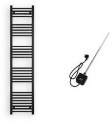 Nero Italia Törölközőszárító radiátor elektromos fűtőpatronnal 40 x 180 cm - Nero Italia AF-05-600W (fekete)
