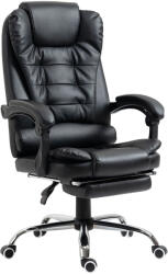 HomCom Sedia da Ufficio Ergonomica ad Altezza Regolabile in Similpelle Nera