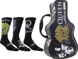 Queen Socks 3 Pack In Guitar Tin One Size Zokni (QUF370-001-O-M)