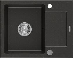 Mexen Enzo konyhai mosogató gránit 1 medence+csepegtetö+ pop up szifon 57, 6 x 46, 5 cm, fekete / arany - 6506571005-75 1 medencés (5907709194120)