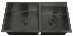 Mixxus HM7849D-215 NANO-BLACK (3.0/0.8) rozsdamentes acél konyhai mosogató - pepita - 70 345 Ft