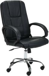 AKORD Furniture Factory Ergonomikus Irodai Forgószék, Fekete Műbőr, Állítható Magassággal, Krómozott Acél Alapon (OCF-30/BLACK)