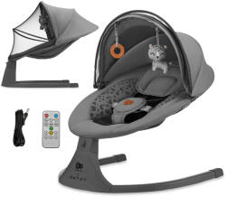 KinderKraft Ringató üléske melódiával 2 az 1-ben Lumi, 9 kg-ig, Premium Dark grey