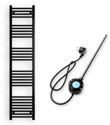 Nero Italia Törölközőszárító radiátor elektromos fűtőpatronnal 40 x 180 cm - Nero Italia S-600W (fekete)