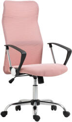 HomCom ergonomikus forgószék, állítható magasságú és perforált textil háttámlával, 63x65x109-119 cm, rózsaszín