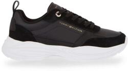Tommy Hilfiger Tommy Hilfiger, Sportcipő velúr és bőr betétekkel, fekete, fehér, 37