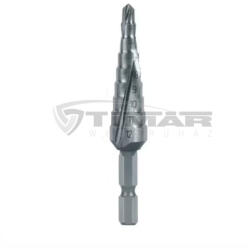 RUKO 101050-9H HSS Lépcsős fúró 4-12mm, 1/4 hatlap befogás (101050-9H)
