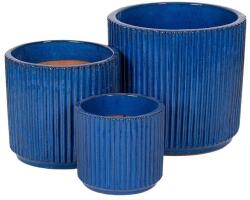  Soren Cylinder kerámia növénytartó szett királykék 22x20, 5-38x35cm S3 (YC-602060)