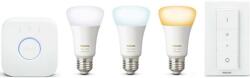 Philips db Hue A60 okos LED izzó készlet (60 W), E27, 9, 5 W, 806 lm, Wi-Fi, változtatható fényerő + konzol + fényerőszabályzó