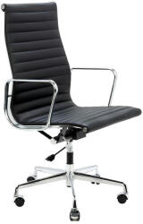 King Home Aeron Prestige Plus Irodai Szék Valódi Bőr Fekete Króm (KH1501100228)