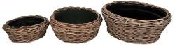  Drypot rattan ültetőtál szett barna 55x24cm S/3 (901255S3)