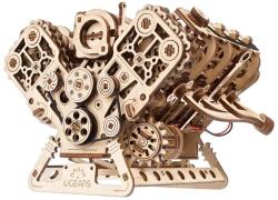 UGears 3D puzzle, V8 motor, Ugears, fa, 776 darab