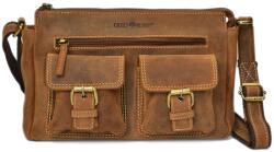 Greenburry Geanta umar dama piele naturala maro antichizat 27 x 15 cm, Vintage, Greenburry