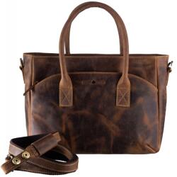 Greenburry Geanta umar dama piele naturala maro antichizat 36 x 23.5 x 12 cm, Vintage, Greenburry