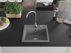 Mexen Milo konyhai mosogató gránit 1 medence+ pop up szifon 435 x 410 mm, szürke - 6505441000-71 1 medencés (5907709194021)