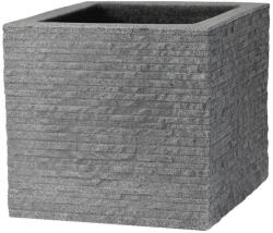 Patio Kubus négyzet alakú kerti kaspó 40x40x34 cm szürke (5900791102394)