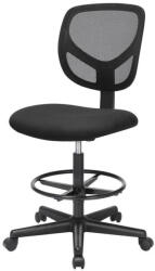 SONGMICS Ergonomikus Rajzszék - Hálós Háttámla, Állítható Lábtartó - Fekete (OBN15BKV1)