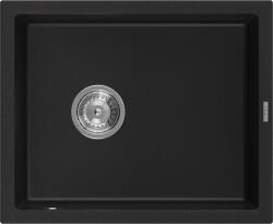 Mexen Pedro konyhai mosogató gránit 1 medence+ pop up szifon 560 x 460 mm, fekete - 6508561000-77 1 medencés (5907709194304)