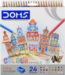 DOMS N80434 Set creioane colorate 24 pcs + Sharpener (<![CDATA[N80434]]>)