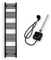 Nero Italia Törölközőszárító radiátor elektromos fűtőpatronnal 40 x 180 cm - Nero Italia AF-14-600W (fekete)