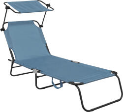 AGA Șezlong de grădină reglabil cu acoperiș Albastru deschis (MR4254-LightBlue)