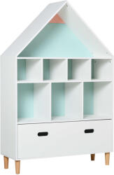Homcom Könyvtár, MDF, 82x30x126 cm, többszínű