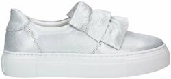 Marc O'Polo Női félcipő - Ezüst mokaszin díszített bőr - méret 40 - Ezüst, szemcsés valódi bőr, slip-on platform talp, elegáns belebújós női tavaszi cipő