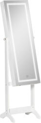 Homcom Ékszerszekrény állítható tükörrel és LED lámpákkal Homcom, MDF, 46x36, 5x151, 5 cm, fehér