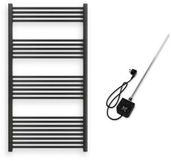 Nero Italia Törölközőszárító radiátor elektromos fűtőpatronnal 75 x 140 cm - Nero Italia AF-05-600W (fekete)