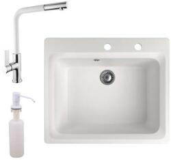 NERO Italia Gránit Mosogató Szett - Fehér - 60cm - pepita - 60 500 Ft
