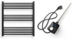 Nero Italia Törölközőszárító radiátor elektromos fűtőpatronnal 75 x 80 cm - Nero Italia AF-13-400W (fekete)