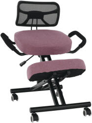 TEMPO KONDELA Ergonomikus zsámoly, rózsaszín/fekete, RUFUS