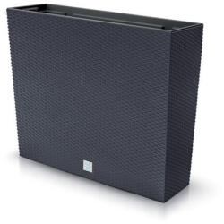 Prosperplast Rato Case T Antracit Rattan Hatású Virágláda 77 cm Öntözőrendszerrel, 2db-os csomag (DRC800T-S433)