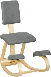 HomCom Ergonomikus szék hintázó mozgással, ergonomikus poszturális szövetből készült szék, 51x84x93 cm, szürke